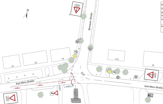 Verkehrslenkung Lindenberg Bernauer / Karl Marx © Gemeinde Ahrensfelde