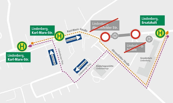 Busverkehr Schulhof Bauarbeiten © Gemeinde Ahrensfelde